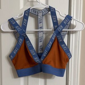 Nike Dri Fit Blue and Orange Branded Sports Bra
